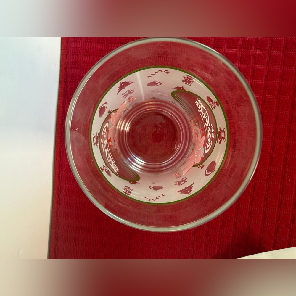 Coca-Cola Christmas Poinsettia Drinking Glasses Vintage - Picture 6 of 9